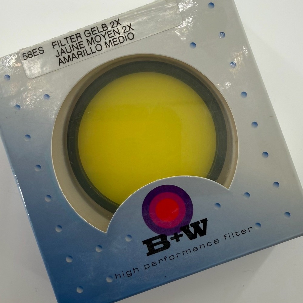 Vintage B+W 58mm 58ES 022 Medium Yellow 2X Filter Non-MRC Germany New Sealed
